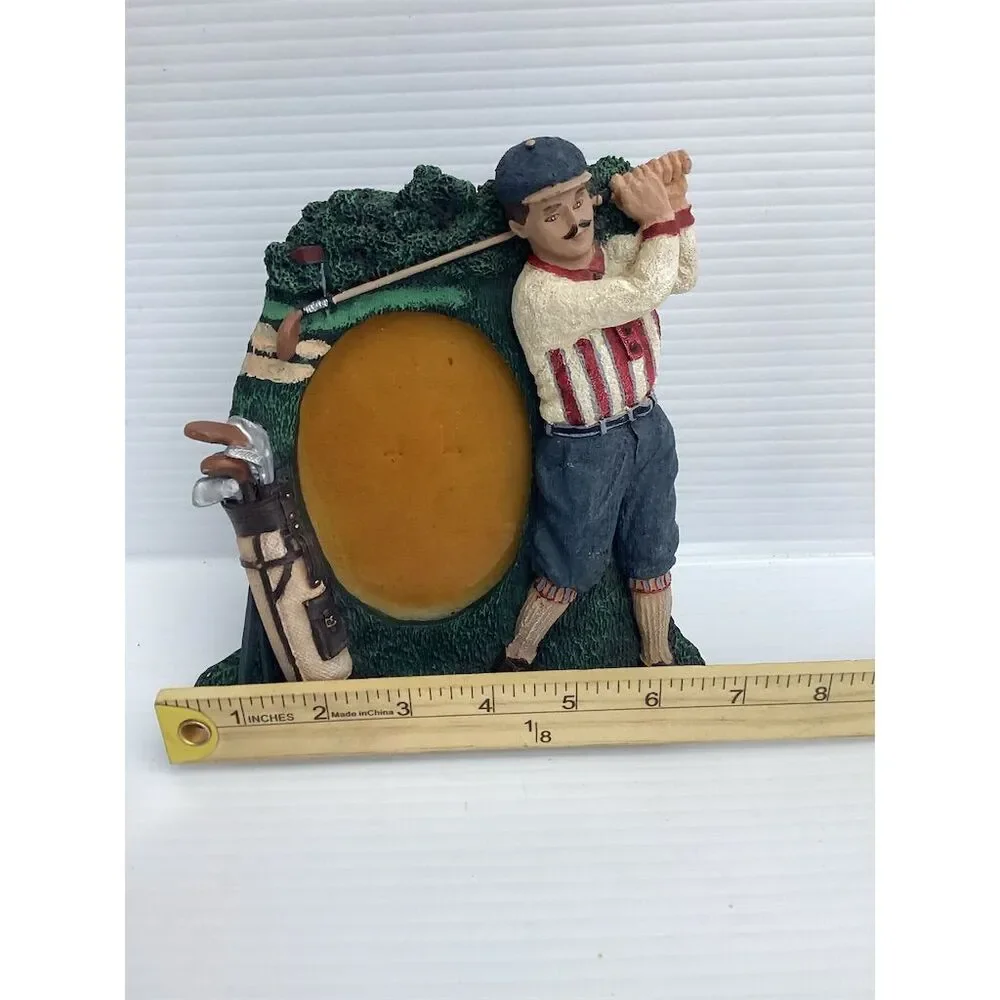 Vintage Golfer Oval Picture Frame by Figi Graphics Multicolor Golf‎ Theme